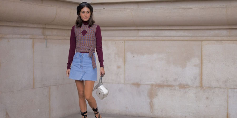 denim mini skirt